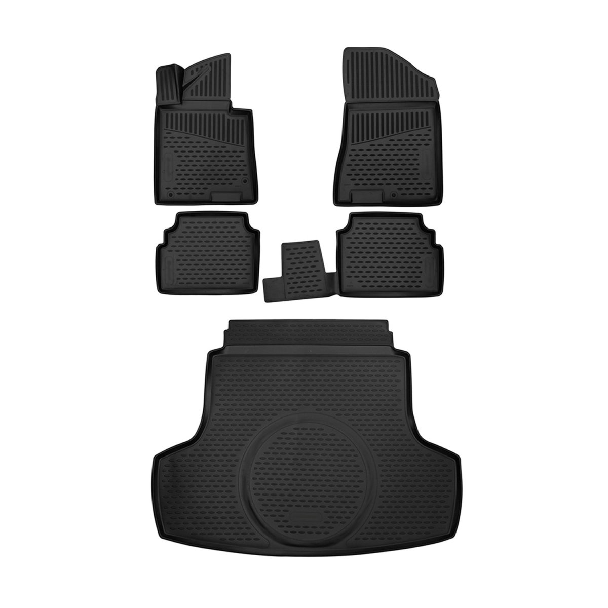 KIA K5 3D Floor-Trunk Mats - Omac - Black - 2021-2025